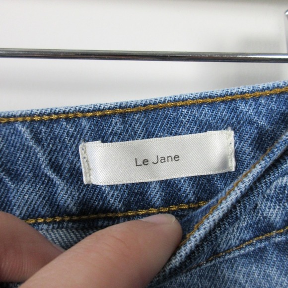 FRAME Le Jane Straight Leg Jeans Women 26 Blue Denim Distressed Casual y2k 606 - Picture 4 of 14